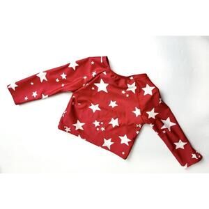 Cat & Jack kids Red And White Star Swimsuit Rash guard long sleeve - 18 Mo